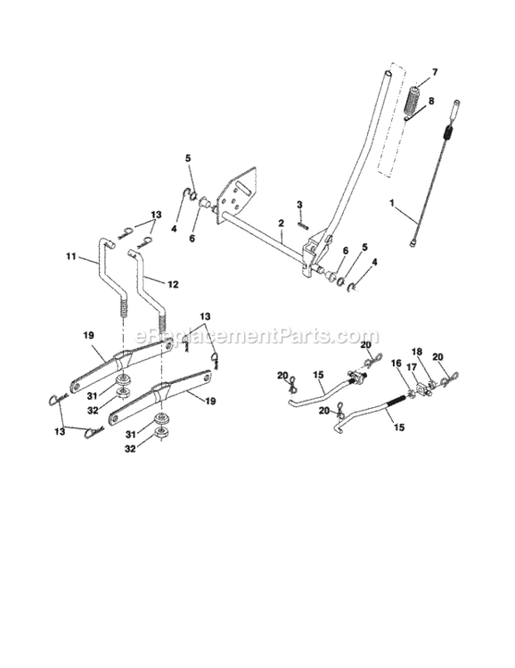 Page J Diagram and Parts List for 917254182  Craftsman Lawn Tractor