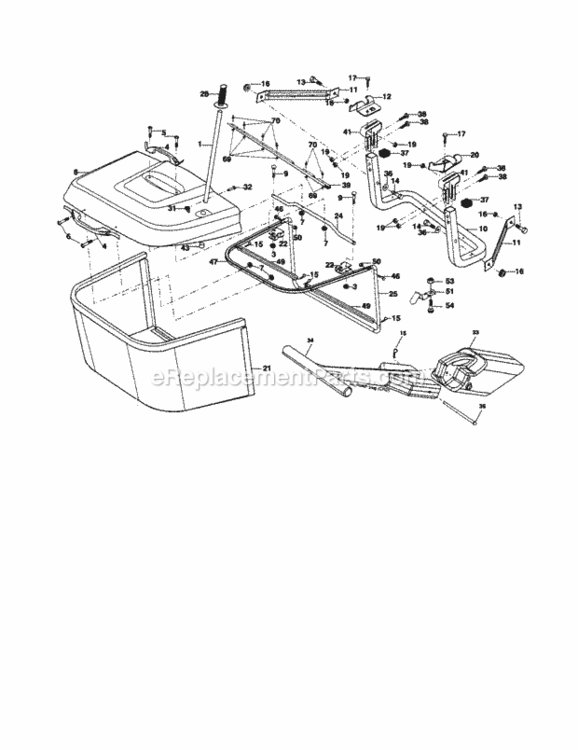 Page K Diagram and Parts List for 917254182  Craftsman Lawn Tractor
