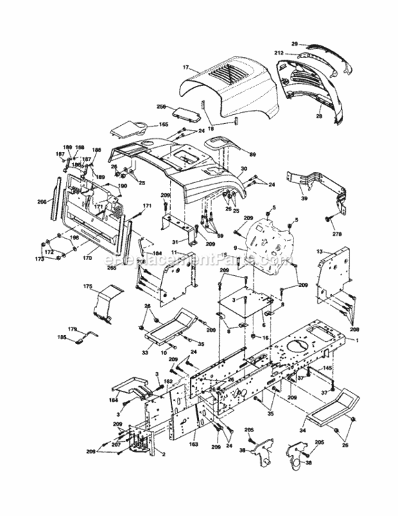 Page B Diagram and Parts List for 917254200  Craftsman Lawn Tractor