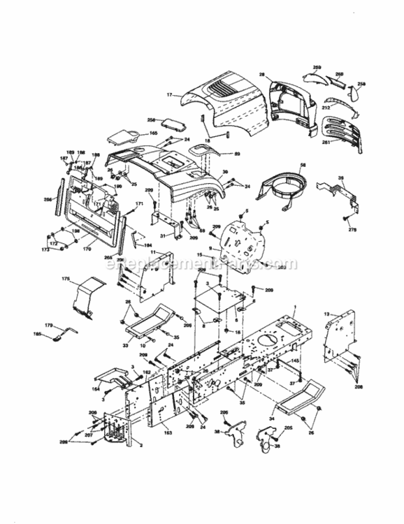 Page B Diagram and Parts List for 917254210  Craftsman Lawn Tractor