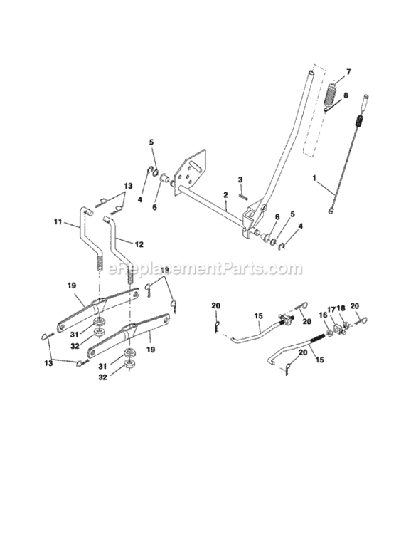 Page J Diagram and Parts List for 917254211  Craftsman Lawn Tractor