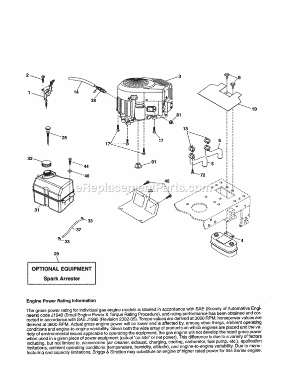 Page D Diagram and Parts List for 917254212  Craftsman Lawn Tractor