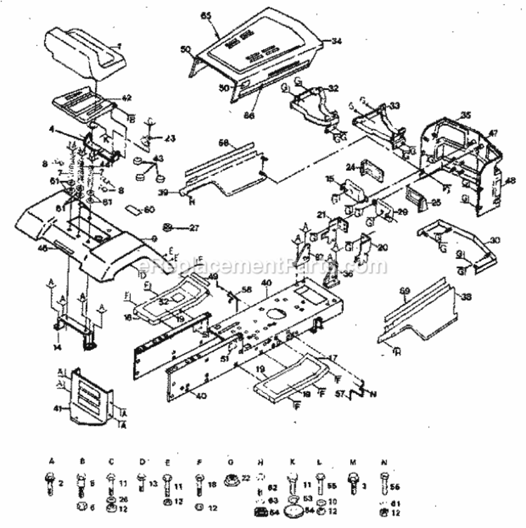 Page B Diagram and Parts List for 917254221  Craftsman Lawn Tractor
