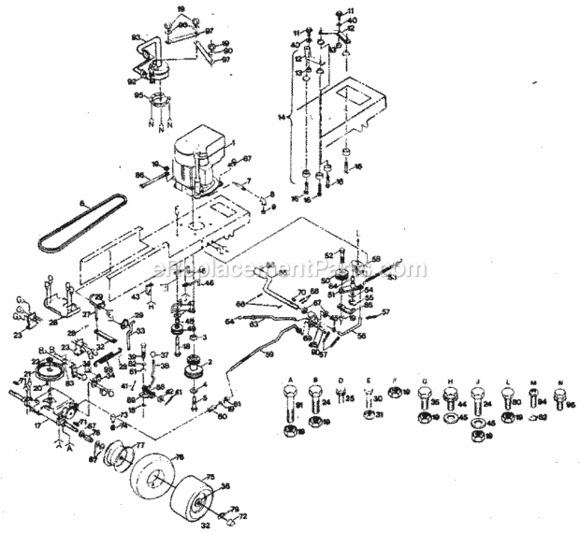 Page C Diagram and Parts List for 917254221  Craftsman Lawn Tractor