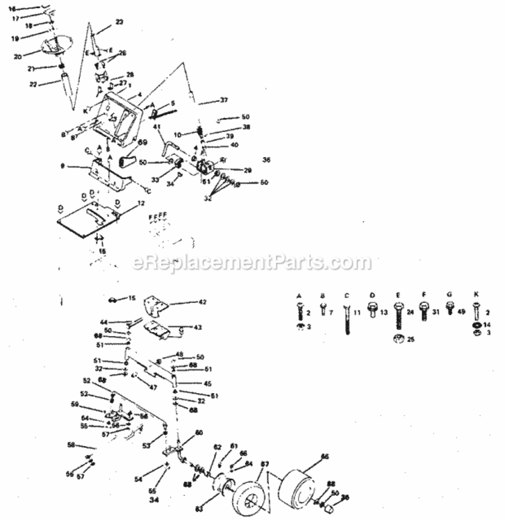 Page D Diagram and Parts List for 917254221  Craftsman Lawn Tractor