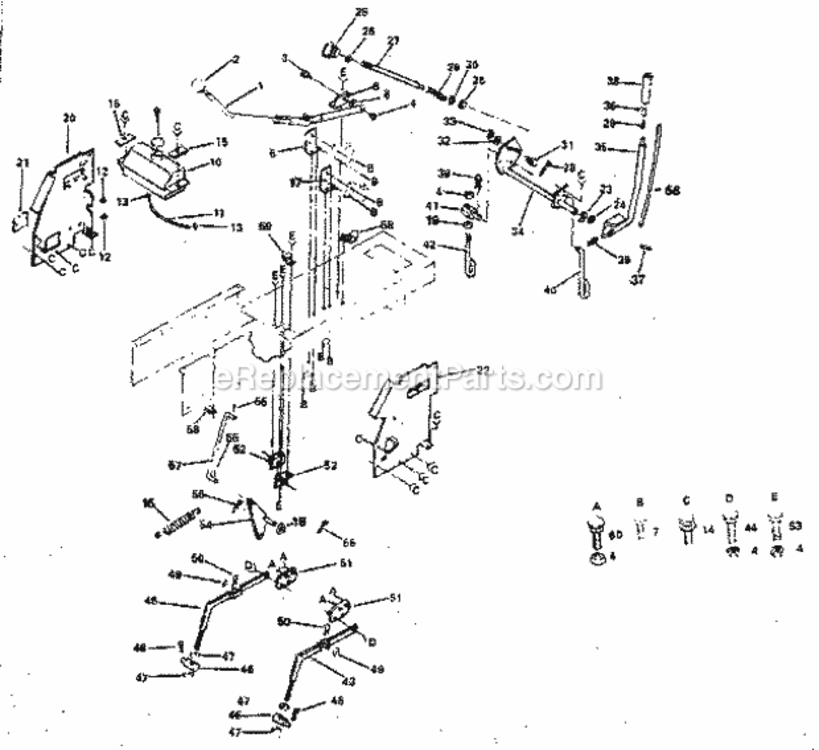 Page E Diagram and Parts List for 917254221  Craftsman Lawn Tractor
