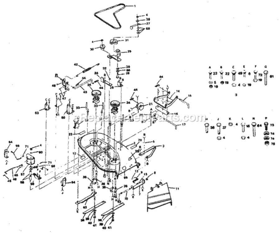 Page F Diagram and Parts List for 917254230  Craftsman Lawn Tractor