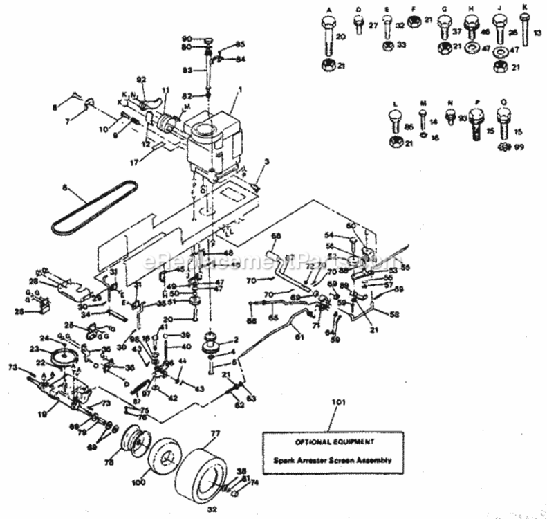 Page C Diagram and Parts List for 917254231  Craftsman Lawn Tractor