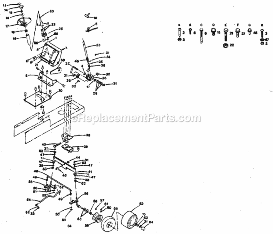 Page D Diagram and Parts List for 917254231  Craftsman Lawn Tractor