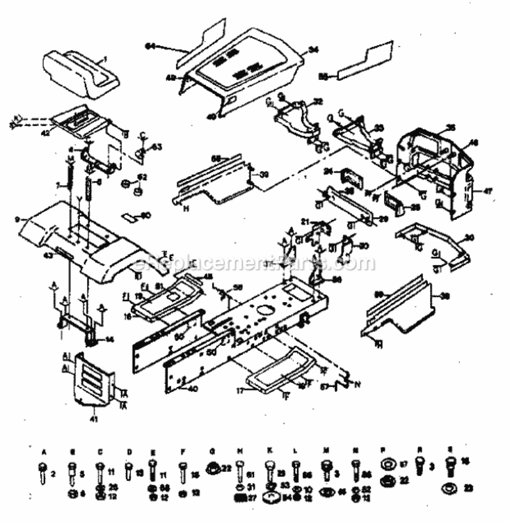 Page B Diagram and Parts List for 917254232  Craftsman Lawn Tractor