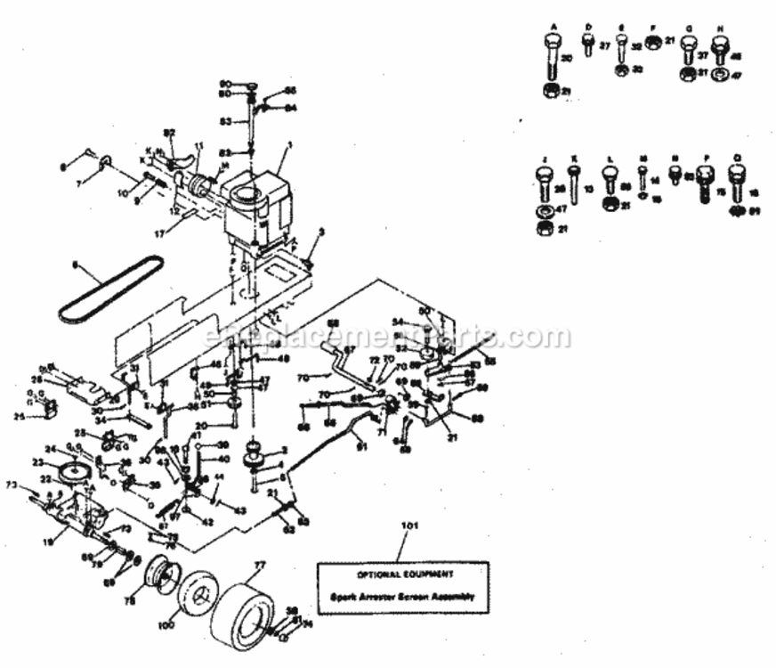Page C Diagram and Parts List for 917254232  Craftsman Lawn Tractor