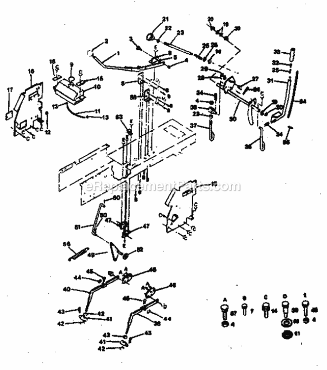 Page E Diagram and Parts List for 917254232  Craftsman Lawn Tractor