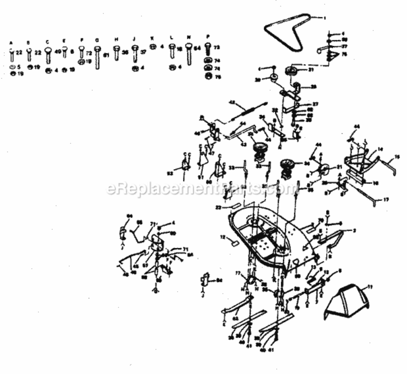 Page F Diagram and Parts List for 917254232  Craftsman Lawn Tractor