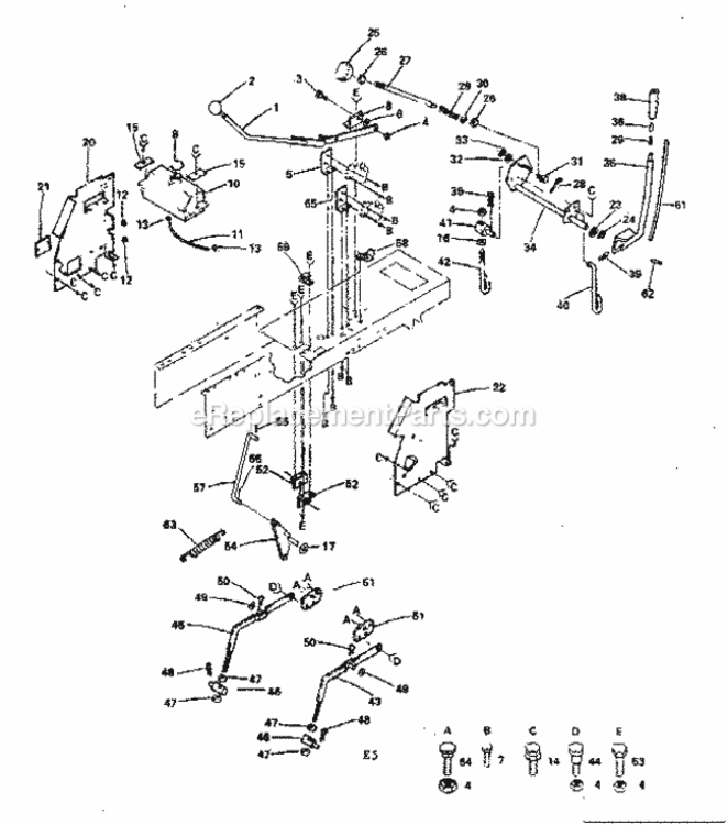 Page E Diagram and Parts List for 917254240  Craftsman Lawn Tractor