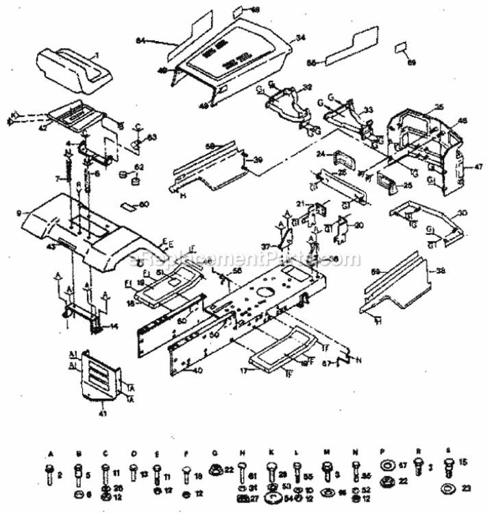 Page B Diagram and Parts List for 917254242  Craftsman Lawn Tractor