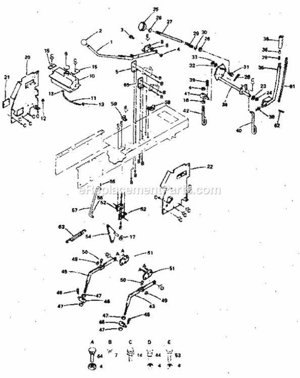 Page E Diagram and Parts List for 917254243  Craftsman Lawn Tractor