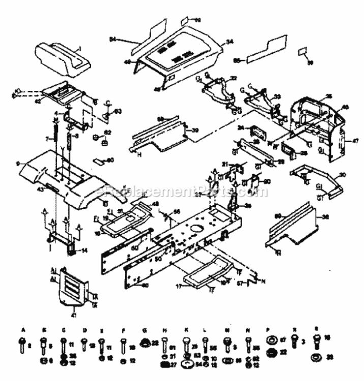 Page B Diagram and Parts List for 917254244  Craftsman Lawn Tractor