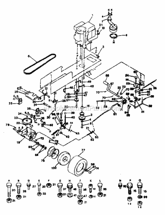 Page C Diagram and Parts List for 917254244  Craftsman Lawn Tractor