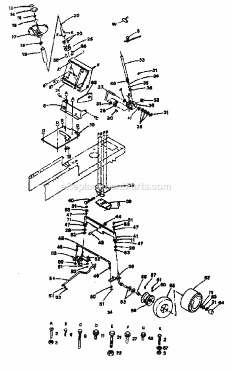Page D Diagram and Parts List for 917254244  Craftsman Lawn Tractor