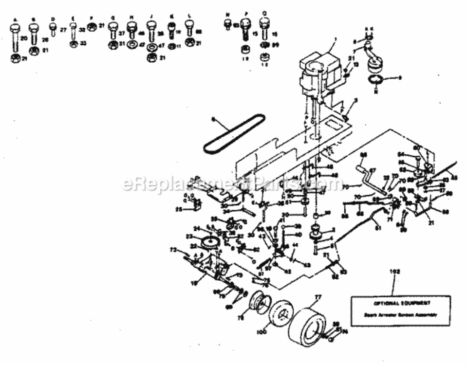Page C Diagram and Parts List for 917254245  Craftsman Lawn Tractor