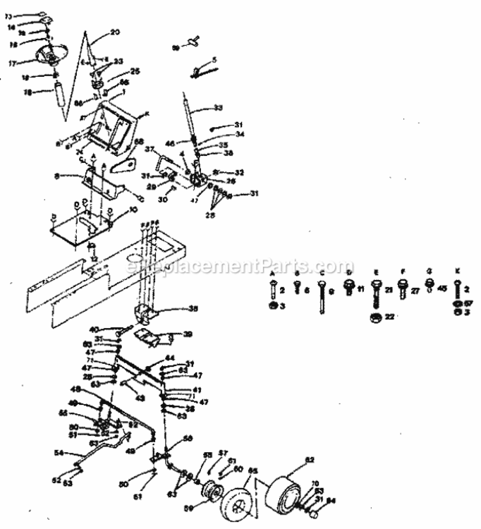Page D Diagram and Parts List for 917254245  Craftsman Lawn Tractor
