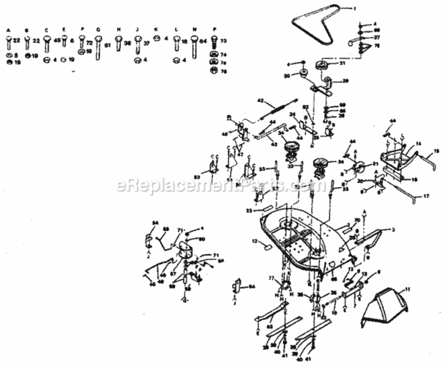 Page F Diagram and Parts List for 917254245  Craftsman Lawn Tractor