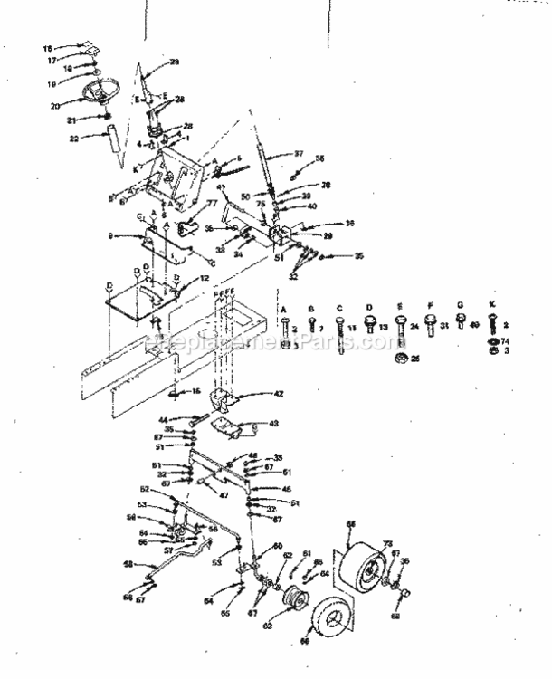 Page D Diagram and Parts List for 917254271  Craftsman Lawn Tractor