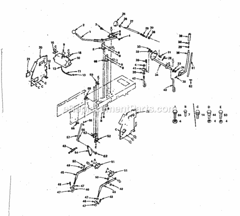 Page E Diagram and Parts List for 917254271  Craftsman Lawn Tractor