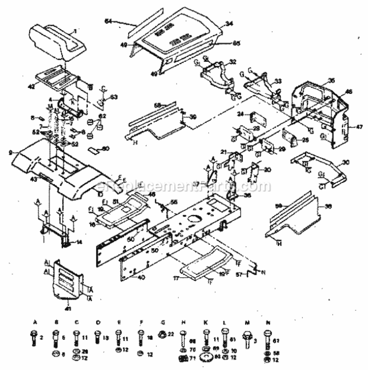 Page B Diagram and Parts List for 917254272  Craftsman Lawn Tractor