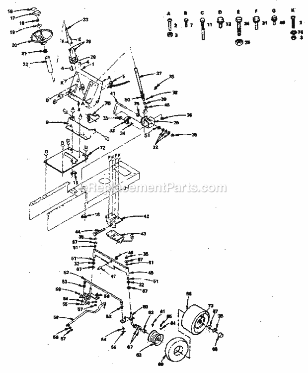 Page D Diagram and Parts List for 917254272  Craftsman Lawn Tractor