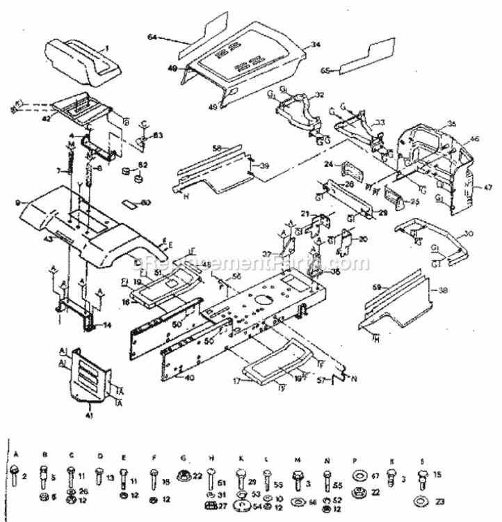 Page B Diagram and Parts List for 917254273  Craftsman Lawn Tractor