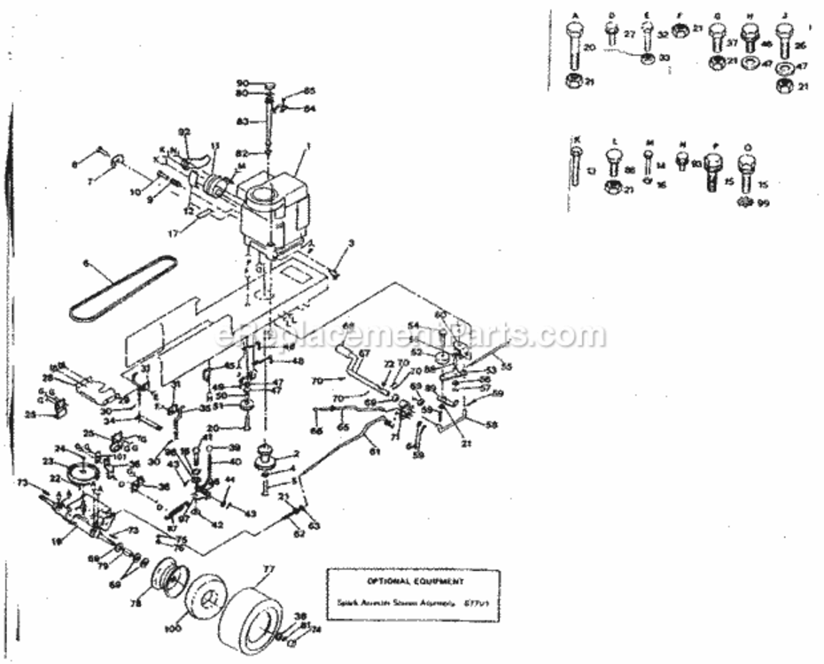 Page C Diagram and Parts List for 917254273  Craftsman Lawn Tractor