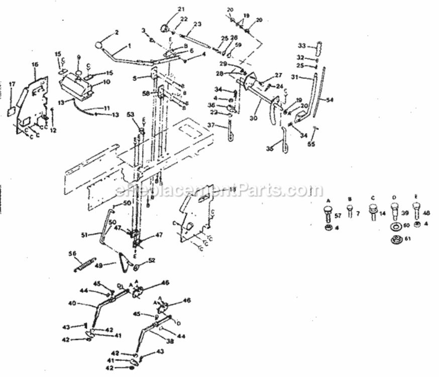 Page E Diagram and Parts List for 917254273  Craftsman Lawn Tractor