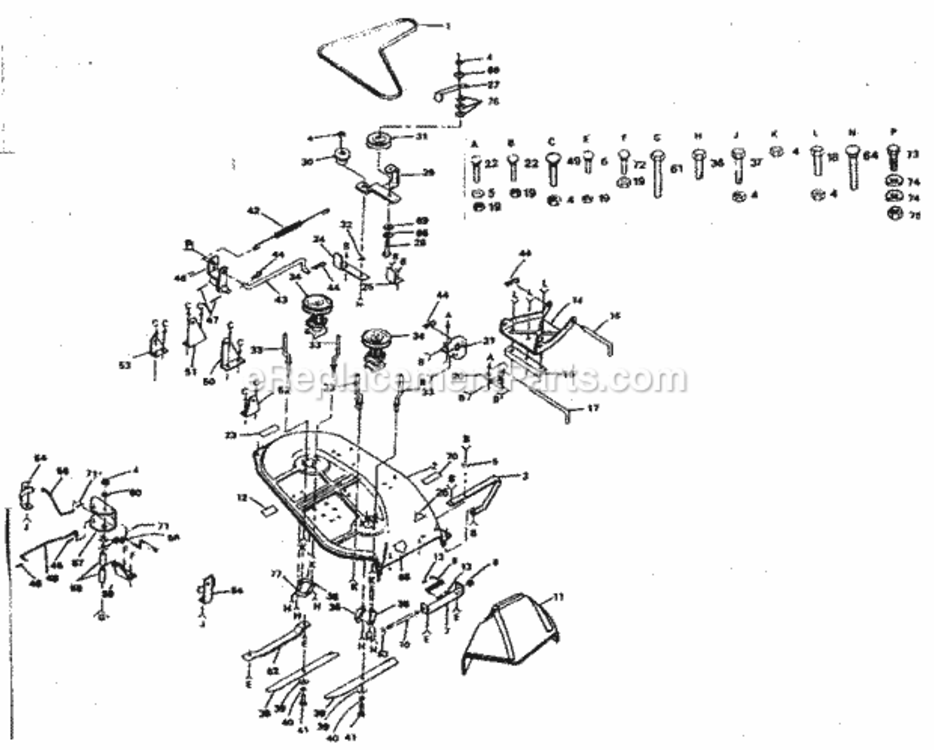 Page F Diagram and Parts List for 917254273  Craftsman Lawn Tractor