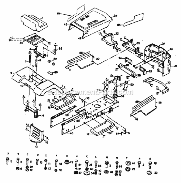 Page B Diagram and Parts List for 917254274  Craftsman Lawn Tractor