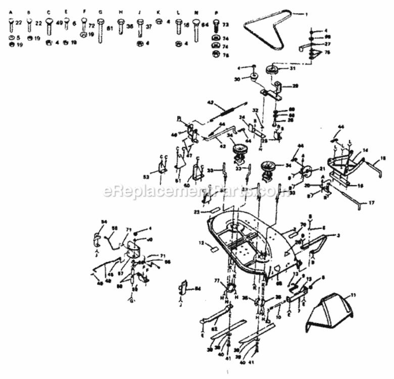 Page F Diagram and Parts List for 917254274  Craftsman Lawn Tractor