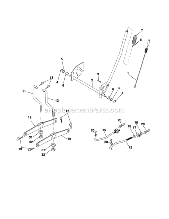 Page J Diagram and Parts List for 917254290  Craftsman Lawn Tractor