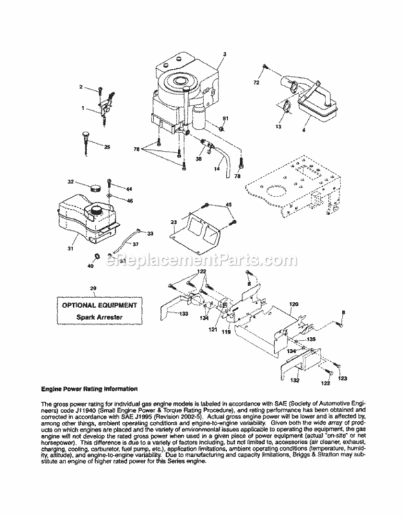 Page D Diagram and Parts List for 917254290  Craftsman Lawn Tractor