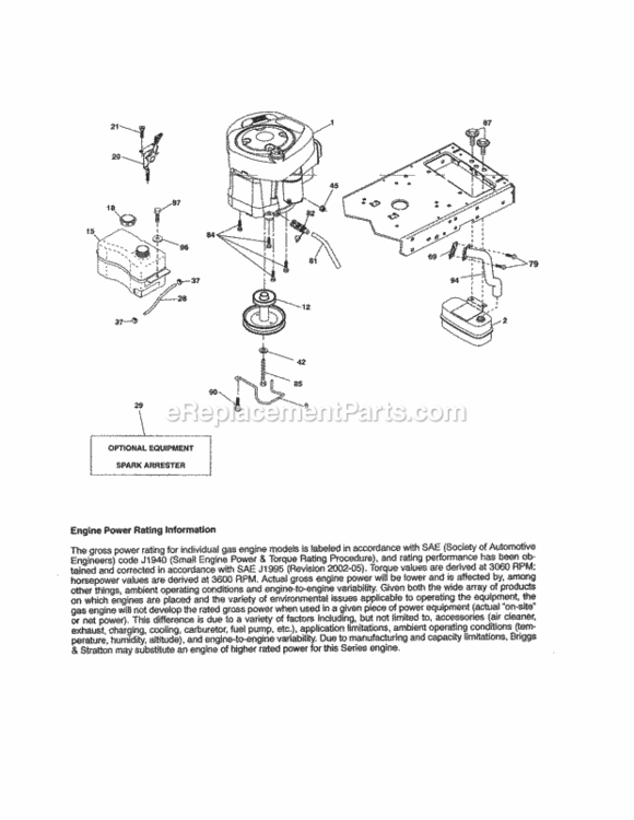 Page J Diagram and Parts List for 917254310  Craftsman Lawn Tractor