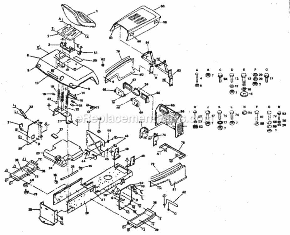 Page B Diagram and Parts List for 917254310  Craftsman Lawn Tractor