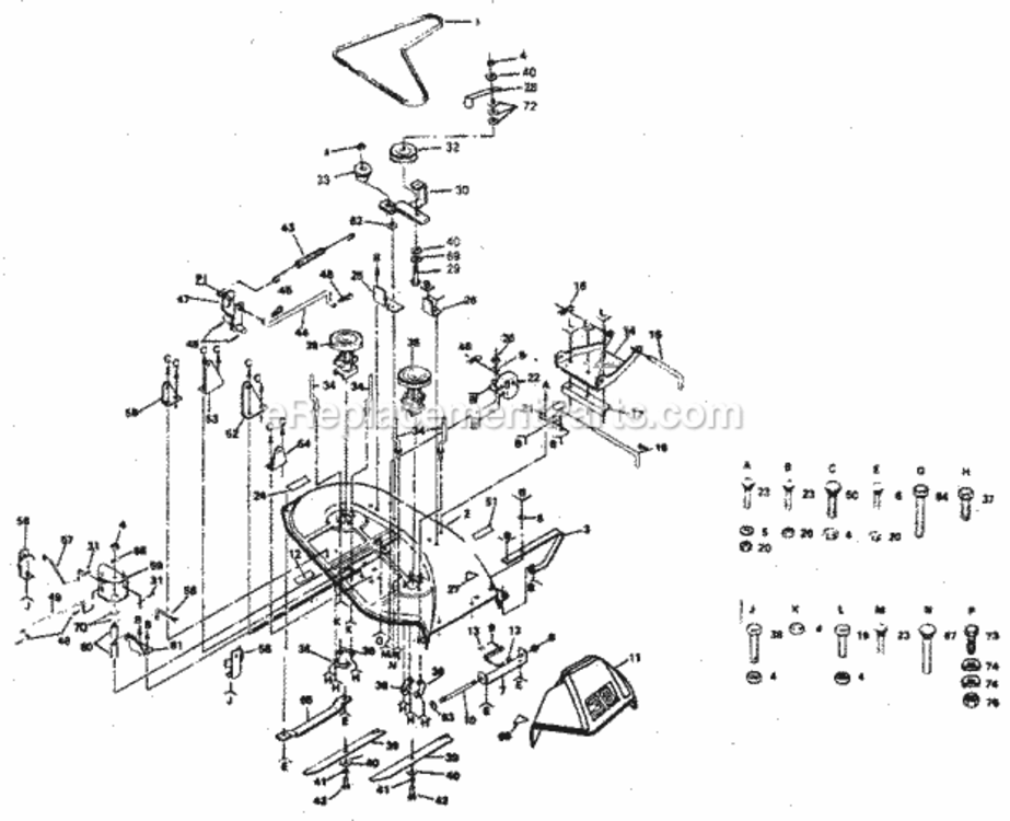 Page F Diagram and Parts List for 917254310  Craftsman Lawn Tractor