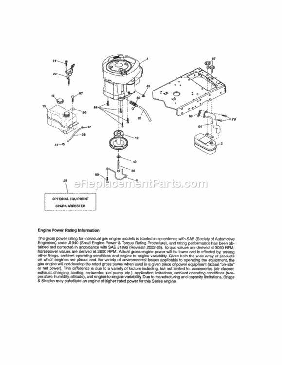 Page J Diagram and Parts List for 917254311  Craftsman Lawn Tractor
