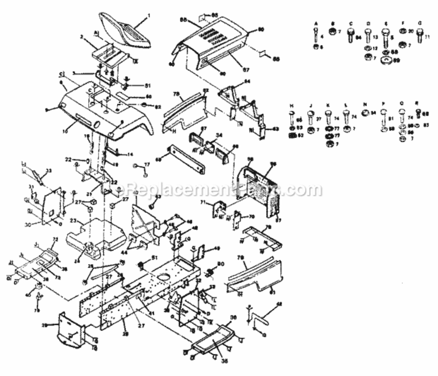 Page B Diagram and Parts List for 917254311  Craftsman Lawn Tractor