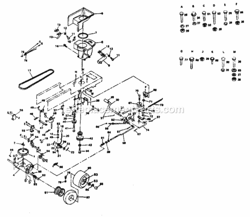Page C Diagram and Parts List for 917254311  Craftsman Lawn Tractor