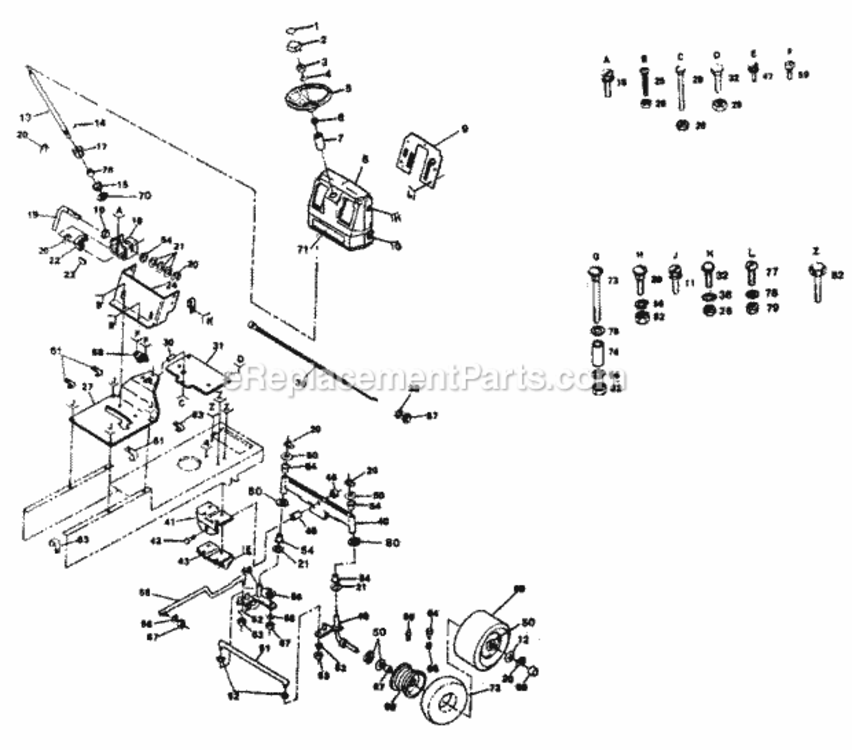 Page D Diagram and Parts List for 917254311  Craftsman Lawn Tractor