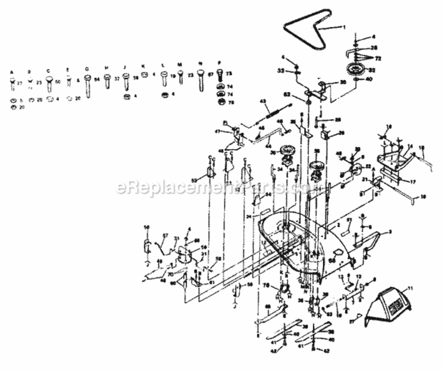 Page F Diagram and Parts List for 917254311  Craftsman Lawn Tractor