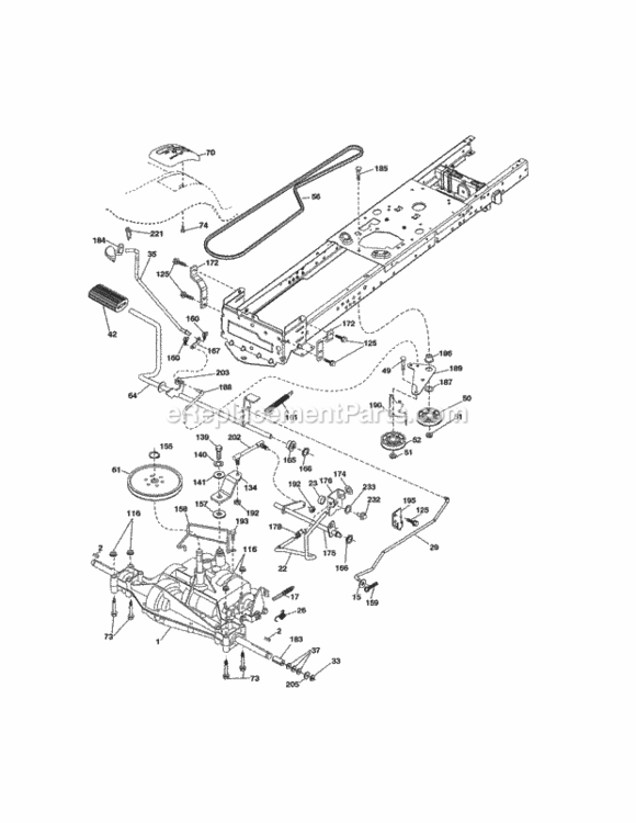 Page T Diagram and Parts List for 917254321  Craftsman Lawn Tractor