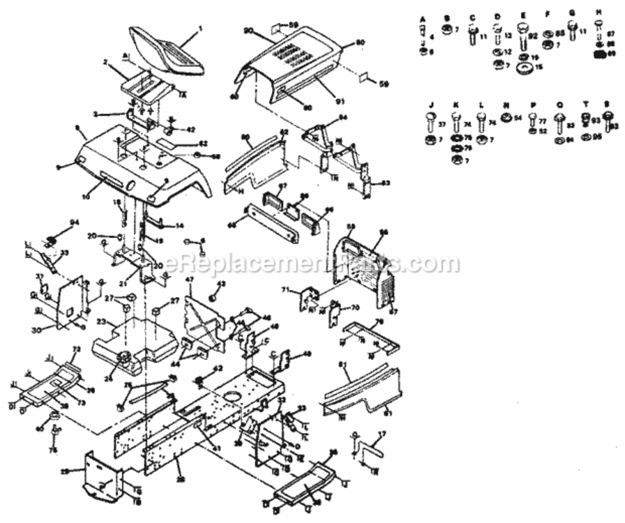 Page B Diagram and Parts List for 917254322  Craftsman Lawn Tractor