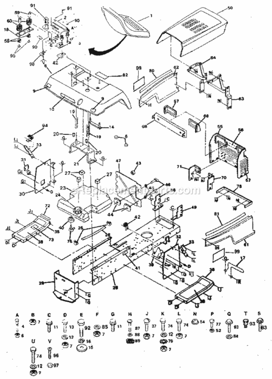 Page B Diagram and Parts List for 917254323  Craftsman Lawn Tractor