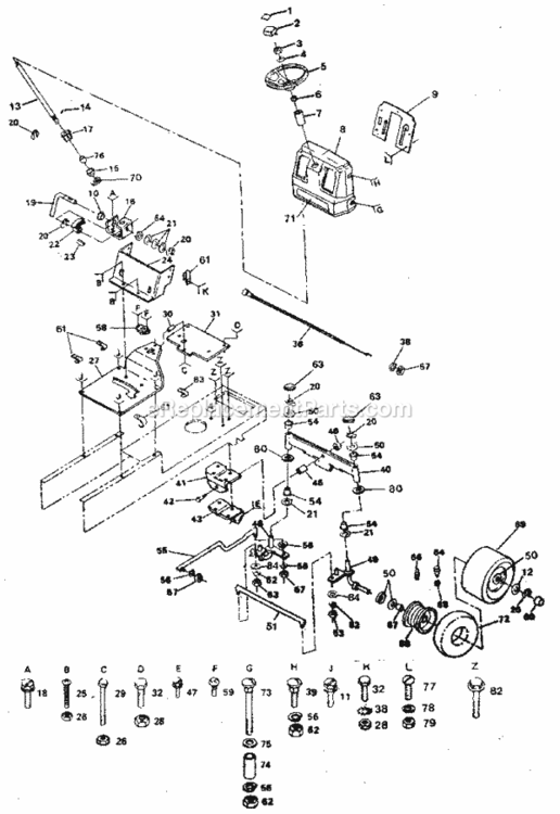 Page D Diagram and Parts List for 917254323  Craftsman Lawn Tractor